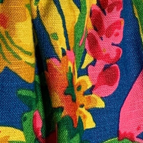 J Crew Women’s Linen Blend Skirt Size 2 Mini Blue Floral Tropical Boho Summer - Picture 10 of 12